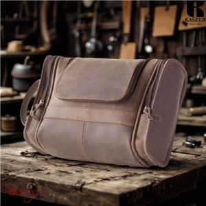 Trousse de toilette Kaszer collection Oregon en cuir de buffle marron 21252-C6