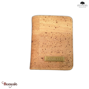 Porte cartes Montado en liège , série: Basic, réf :528C7, Naturel Foncé