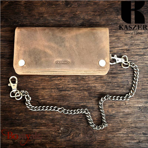 Compagnon KASZER Oregon en cuir de vachette pleine fleur marron naturel foncé -