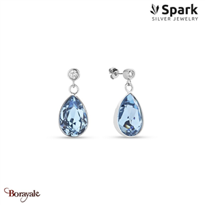 Boucles d'oreilles SPARK Silver Jewelry : Barocco - Aquamarine