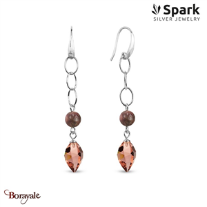 Boucles d'oreilles SPARK Silver Jewelry : Rhodonite - Rose