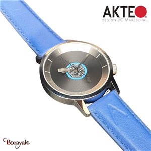 Montre AKTEO Art - Musique Microsillon 38 mm argent ronde AMu51