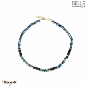 Collier Belle mais pas que, Collection: Alison Bleu Heishi nacre et hématite noi