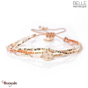 Bracelet Belle mais pas que, Peach Nougat, Perles de miyuki dorées à l'or fin