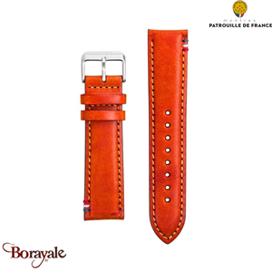 Bracelet de Montre Patrouille de France Cuir Orange BBR 22 mm