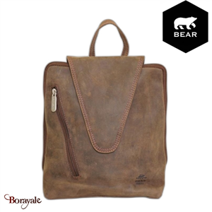 Sac à dos Bear Design en Cuir de vachette brut Brut Collection : brut