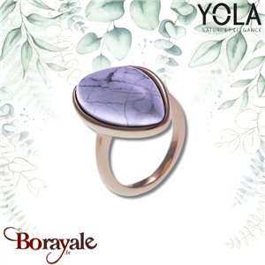 Bague Howlite blanche, Collection: Galet YOLA Taille 54