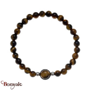 Collection Perles Bracelet YOLA perles et acier Œil de tigre IG-326