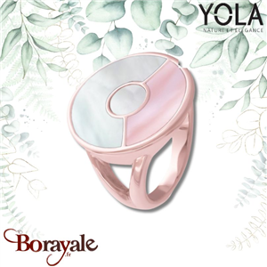 Bague Yola Nature Art déco Acier plaqué IP rose IP-133-56