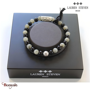 Bracelet Lauren Steven Prospérité Labradorite et Agate Noire LSB06M705