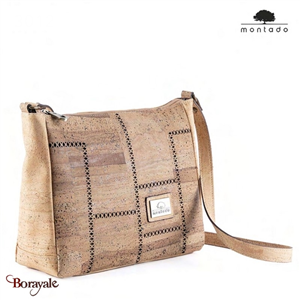 Sac bandoulière en liège made in Portugal Montado Naturel et naturel foncé