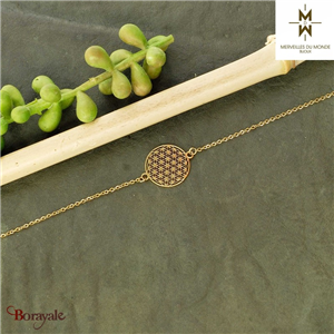 Bracelet en acier doré Merveilles du monde