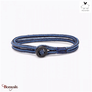 Bracelet PIG & HEN Don Dino Violet Bleu - Gris Ardoise Noir Taille : L (20cm)