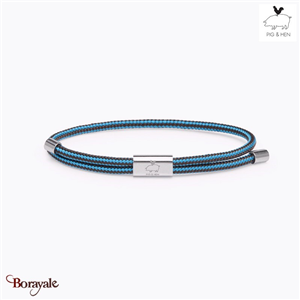 Bracelet PIG & HEN Little Lewis Bleu Clair - Marron Acier Taille : M (18-19cm)
