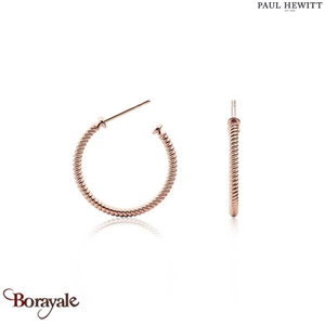 Boucles d'oreilles Paul Hewitt Anchor acier plaqué or rose PH-ER-ROH-R