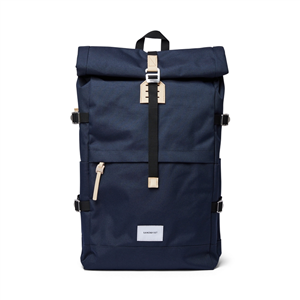 Sac à dos Sandqvist Série Urban Outdoor, Bernt 21/25L Navy with Natural leather