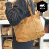 Sac épaule Bear Design en Cuir de vachette lavé Tabac Collection : Lavato