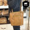 Sac à dos Bear Design en Cuir de vachette lavé Tabac Collection : Lavato