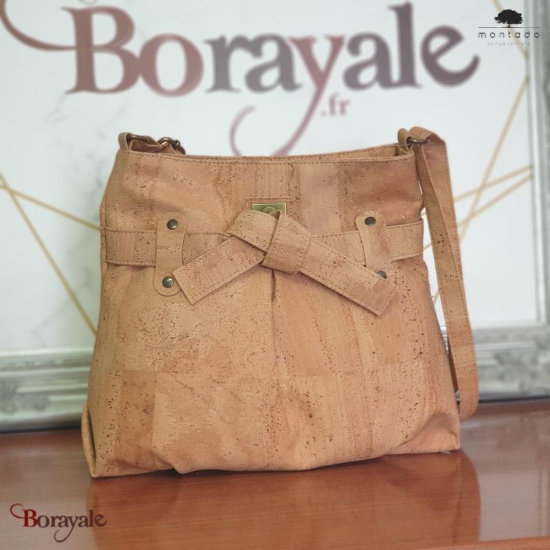 Sac bandouliere MONTADO en liege naturel made in Portugal Femme Naturel 3297COR NATURAL
