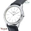 Montre Homme Orlam Eternite cadran blanc bracelet cuir noir étanche 10 ATM ORSSL