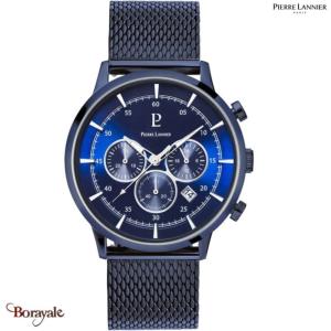 Montre PIERRE LANNIER Collection CAPITAL bleu milanais  Homme