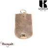 Porte-clé rétractable Kaszer Oregon en cuir de vachette pleine fleur marron