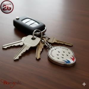 Porte clés Patrouille de France Logo métal argenté