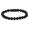 Bracelet Rebel & Rose Black Rocks - Tout Noir - 8mm M, Homme RR-80073-B-M