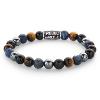 Bracelet Rebel & Rose Bleu pluie vintage - 8mm L, Homme RR-80100-V-L