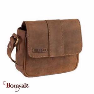 Sac bandoulière kaszer collection Wyoming en cuir de vachette pleine fleur brut
