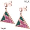 Boucles d'oreilles Yola Nature Art déco Acier plaqué IP rose IP-536