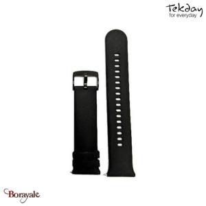 Bracelet de montre TEKDAY Silicone noir, boucle noire 675877