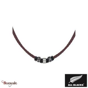 Collier All Blacks bijoux Homme acier et cuir 682317