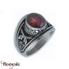 Bague Universitaire américaine US Navy rouge en acier inoxydable Taille : 58