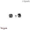 Boucles d'oreilles SPARK With EUROPEAN CRYSTALS : Imperial - Nuit d'argent