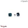 Boucles d'oreilles SPARK With EUROPEAN CRYSTALS : Imperial - Bleu Montana