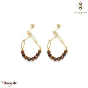 Boucles d'oreilles en Acier doré  Merveilles du monde