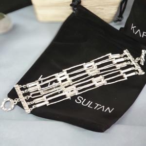 Bracelet, manchette 5 rangs Plaqué argent fin 925° KARINE SULTAN B50016-40
