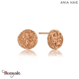 Coins, Boucles d'oreilles Argent plaqué Or rose 14 carats ANIA-HAIE E009-04R