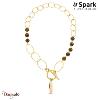 Collier Spark Crystalactite cristal autrichien et Œil de tigre sur argent doré G