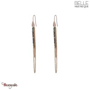 Boucles d'oreilles Belle mais pas que, Alya, Doré et tourmaline verte