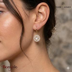 Boucles d'oreilles Tessera Pierre Lannier BJ27A2211 acier poli de couleur or
