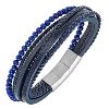 Bracelet All Blacks bijoux Homme acier et cuir 682365