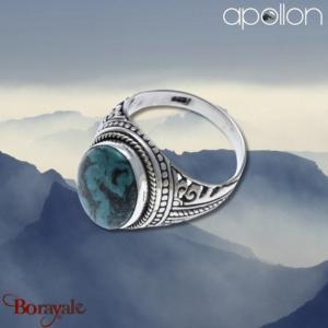 Chevalière Apollon argent et Turquoise Homme  HH108-58