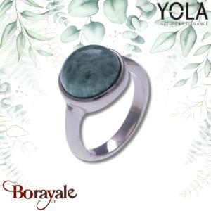 Bague Yola Nature Cabochon Amazonite Acier poli IG-122-54