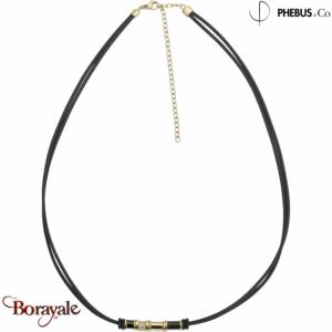 Collier homme Phebus silicone et acier doré 75-0200