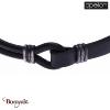 Bracelet Acier et cuir noir italien, Collection: homme APOLLON