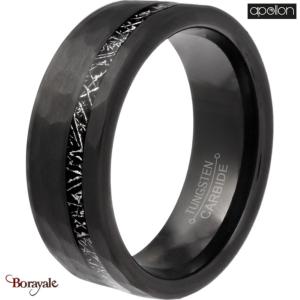 Bague Tungstène Noir Apollon homme