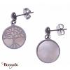 Boucles d'oreilles nacre blanche, Collection: Arbre de vie YOLA