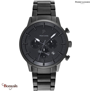 Montre PIERRE LANNIER Collection ABSOLU noir métal Homme